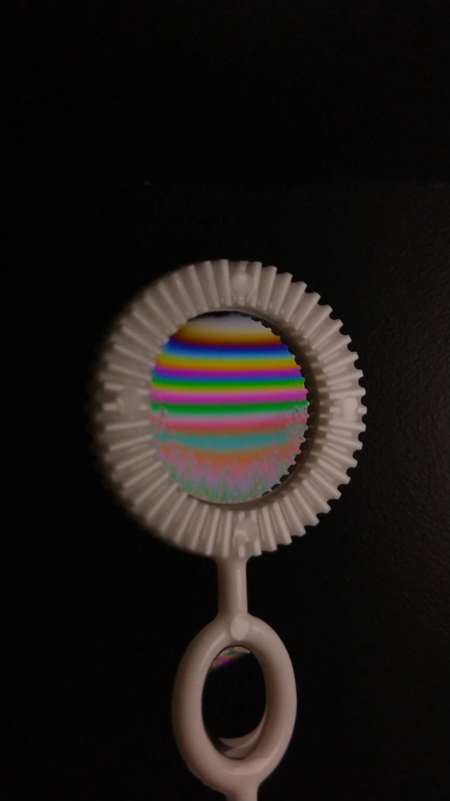 Soap film with colored interference bands