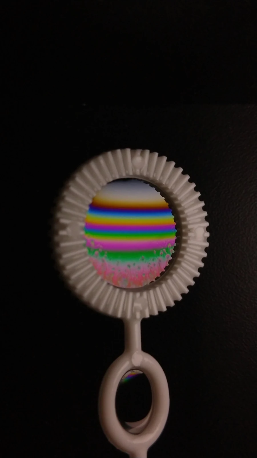 Soap film with colored interference bands