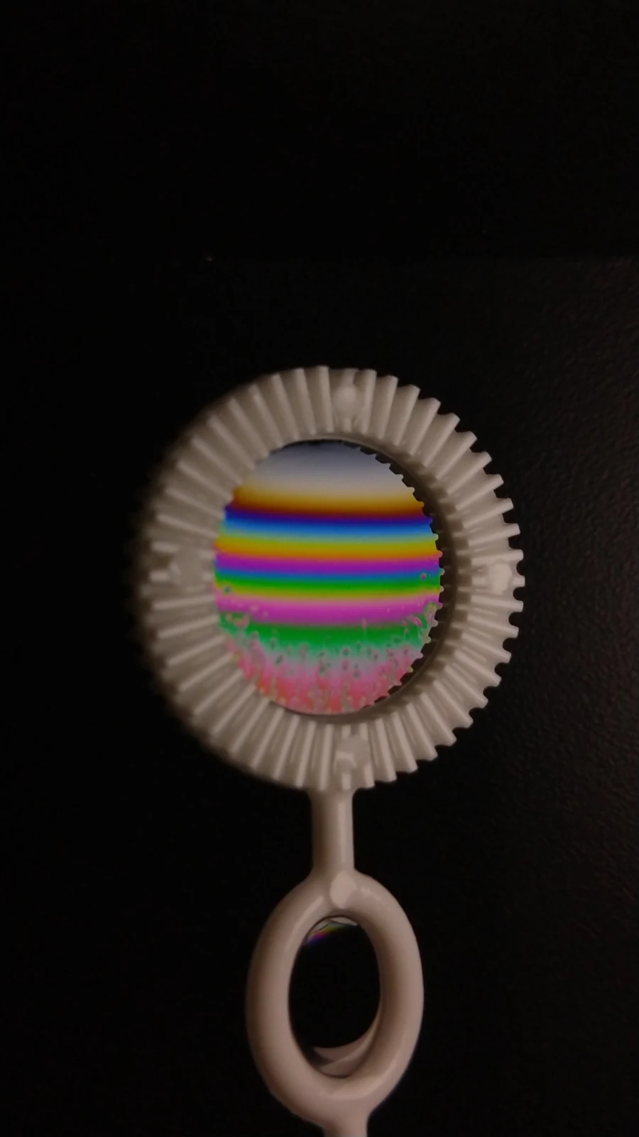 Soap film with colored interference bands